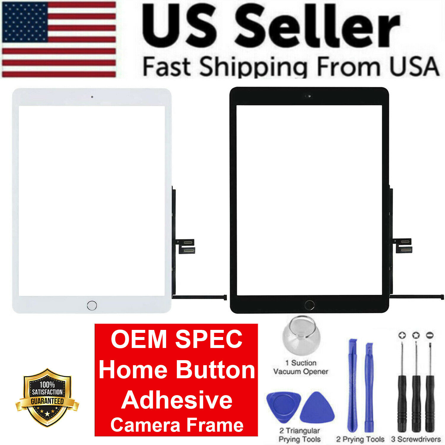 OEM SPEC Digitizer Glass Touch Screen For iPad 7 10.2 7th Gen 2019 + Home Button