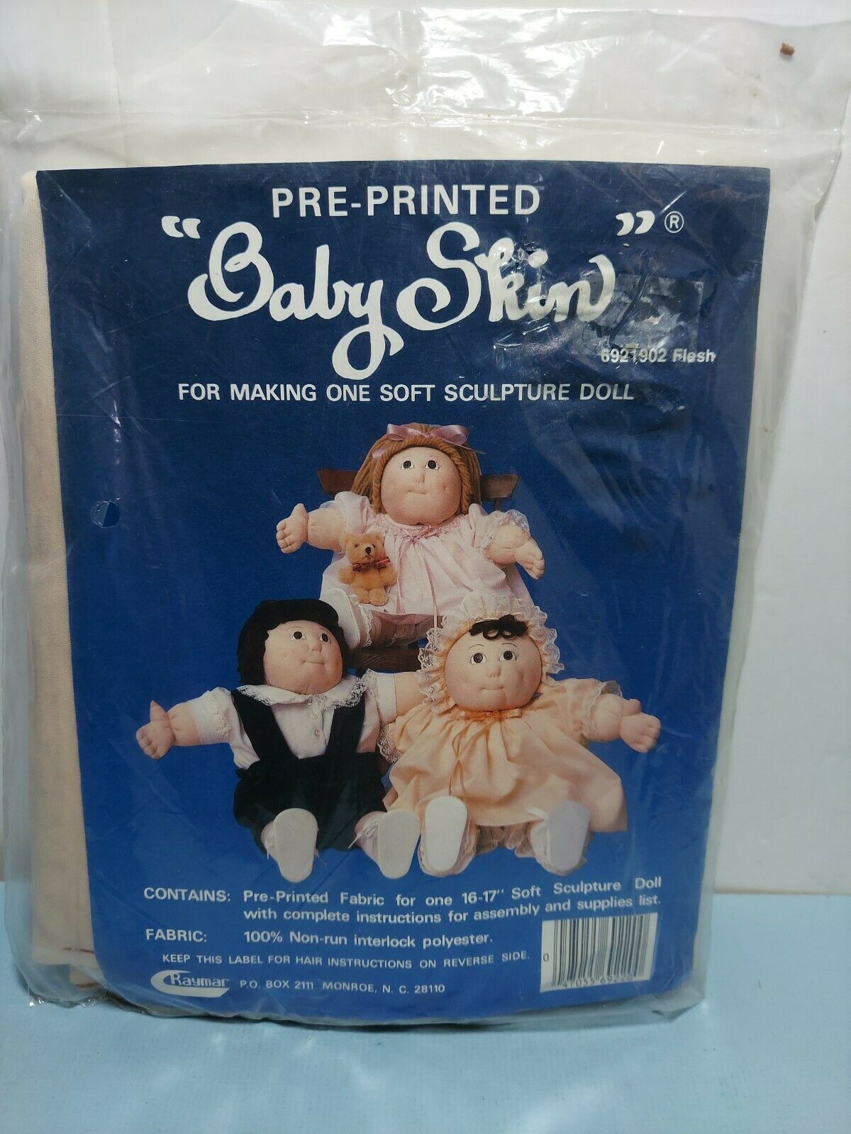 Vintage 1980s Pre Printed Baby Skin for Making Soft Sculpture Doll 6921902 Flesh