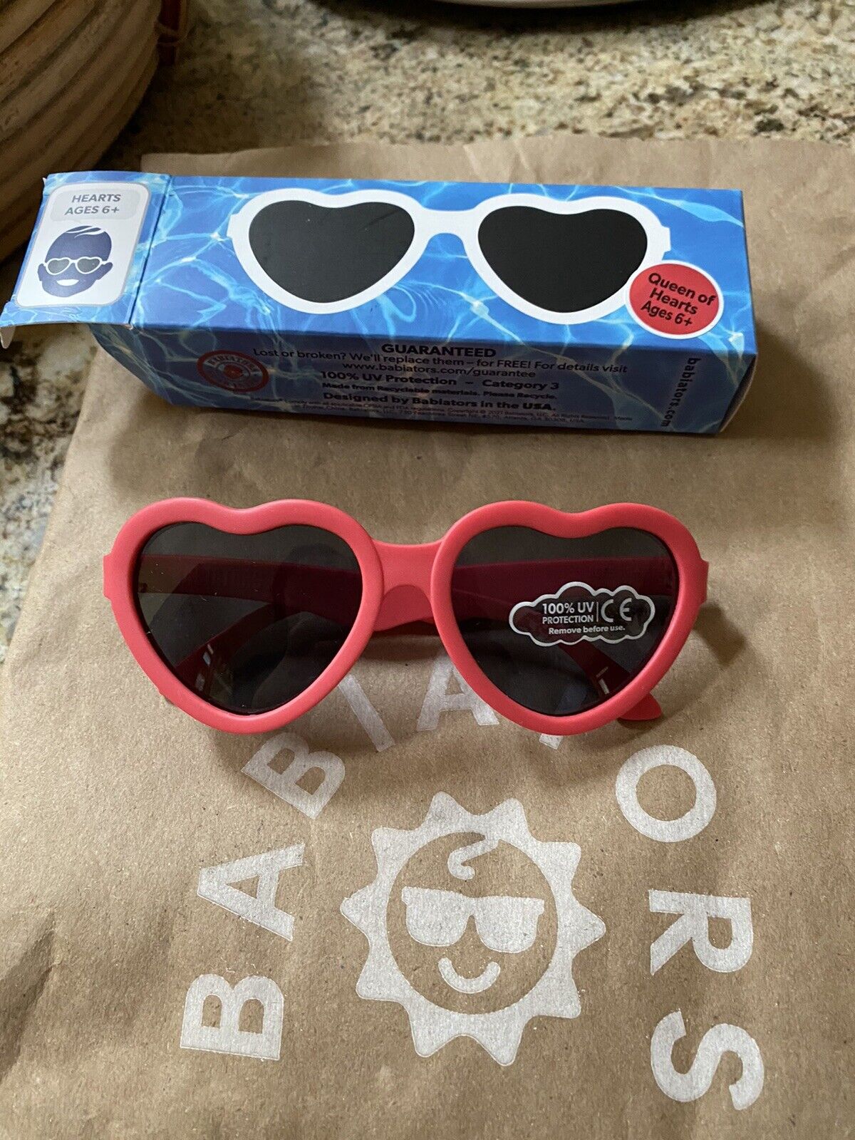 Babiators Queen Of Hearts Kid's Sunglasses  Age 6+ Unpolarized Red