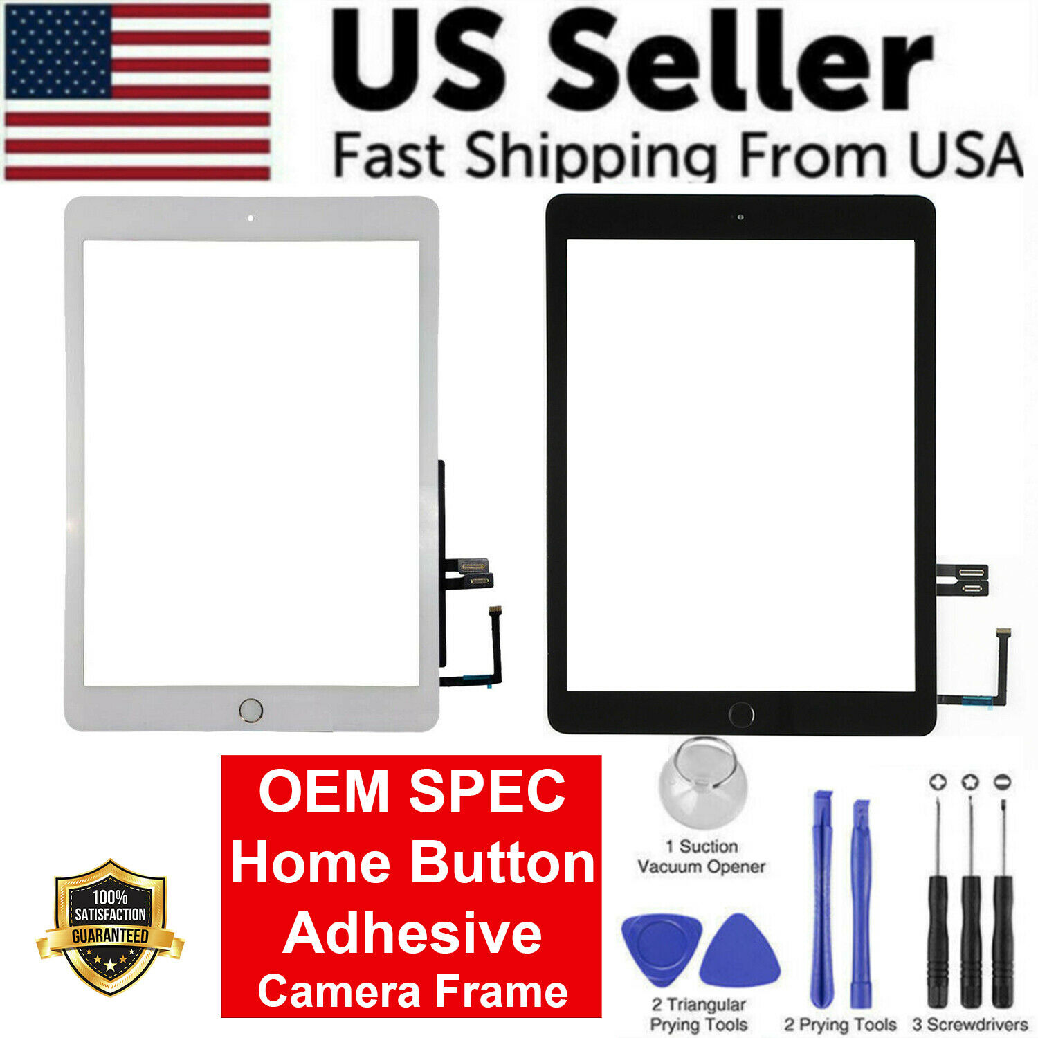 OEM SPEC Digitizer Glass Touch Screen For iPad 6 9.7 6th Gen 2018 + Home Button