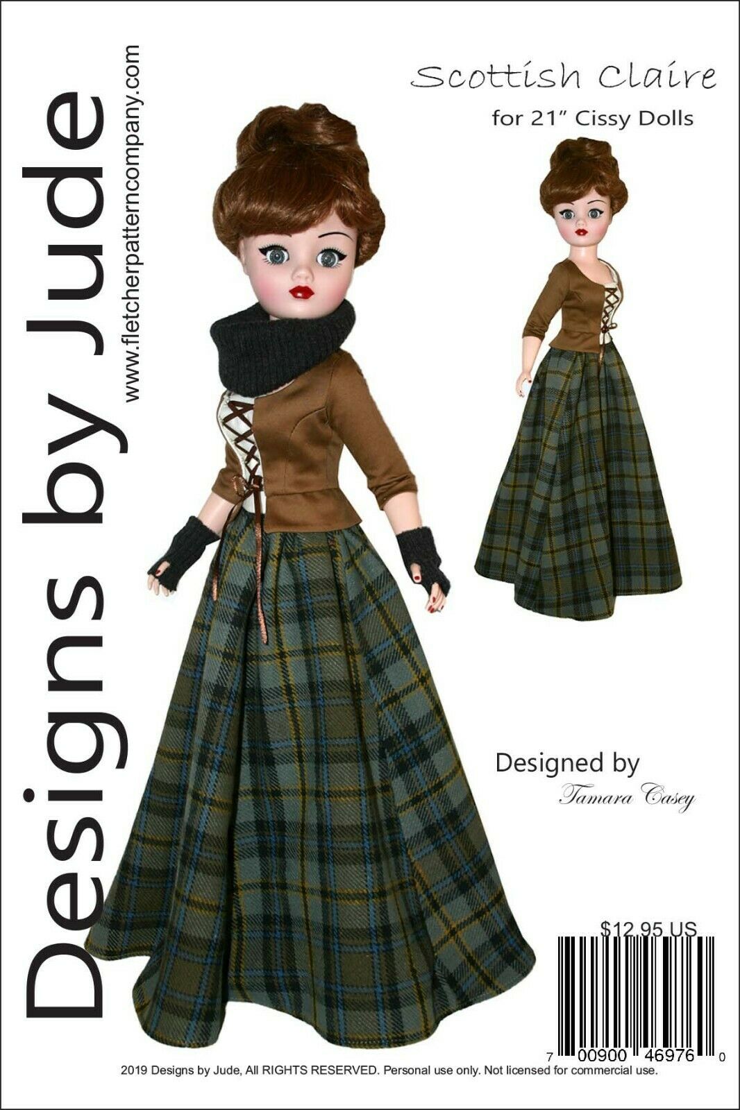 Outlander Scottish Claire Clothes Sewing Pattern for 21
