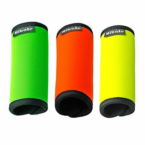 Hibate Comfort Neoprene Luggage Handle Wraps Grips - Fluorescent Color Pack Of 3