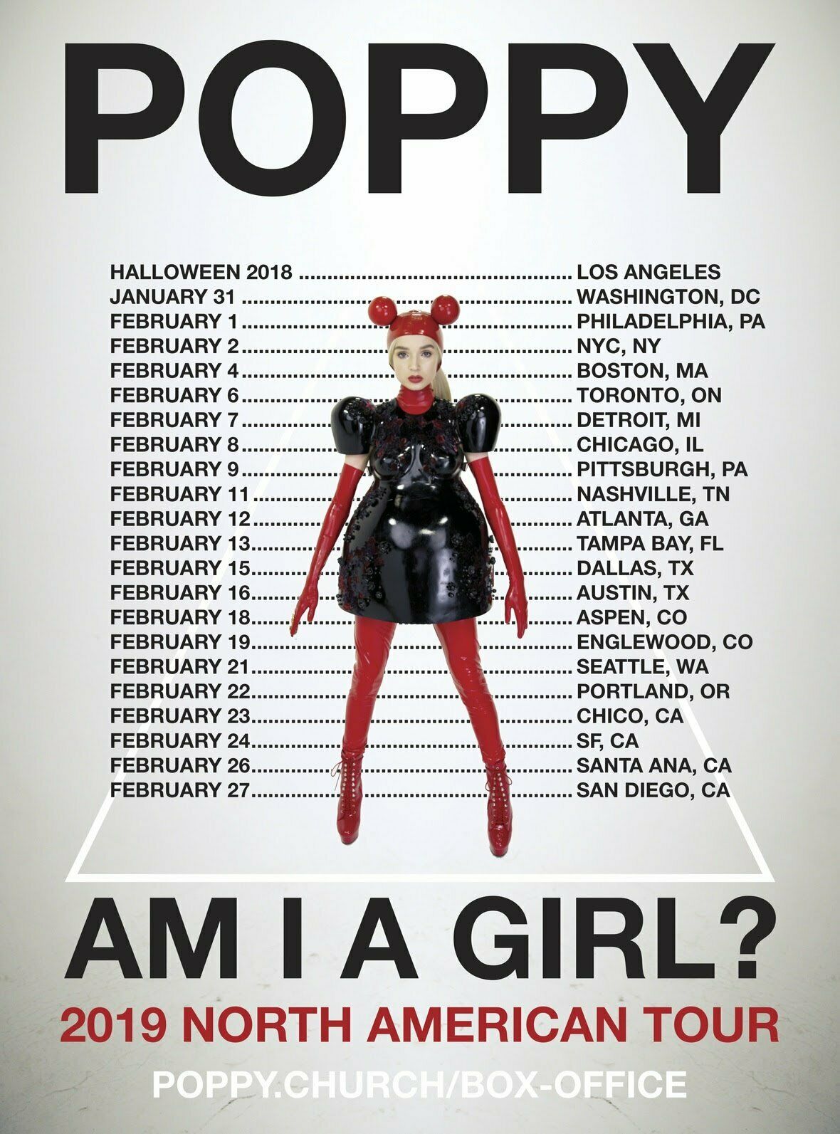 Poppy "am I A Girl 2019 North American Tour" Concert Poster-electropop,synth-pop