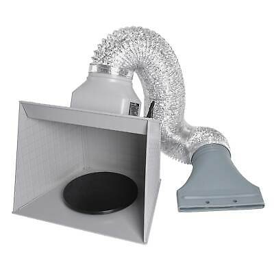 Portable Spray Booth Kit with LED Lights, Turntable, Exhaust Fan, Filter & Hose