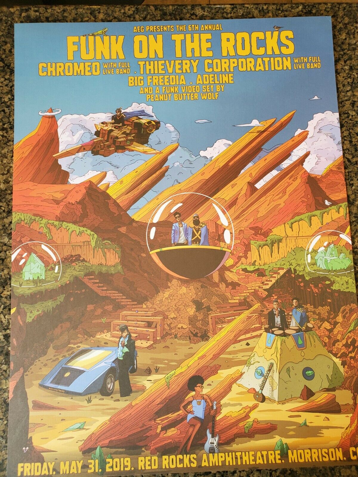 Chromeo & Thievery Corporation Funk On The Rocks Official Poster Red Rocks