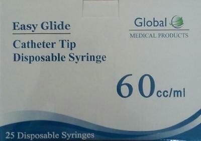50-60cc 2oz Catheter Tip Easy Glide Syringes 60ml New!! Syringe Only No Needle