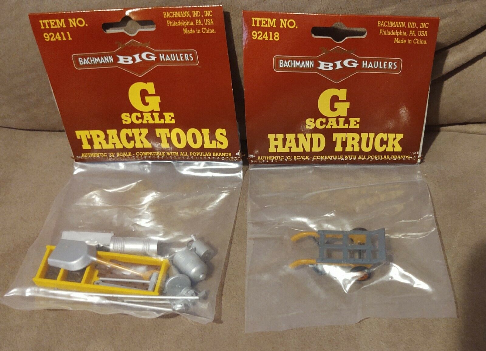 Bachmann 92411 & 92418 G Scale Track Tools & Hand Truck New Rare Discontinued