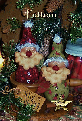 Patti's Ratties Primitive Christmas Santa Doll Ornies Paper Pattern #391