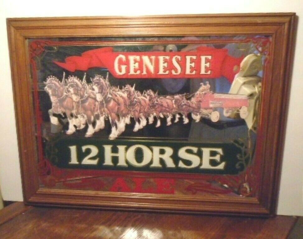 GORGEOUS, VINTAGE, GENESEE ALE 12 HORSE CLYDESDALE & WAGON 23