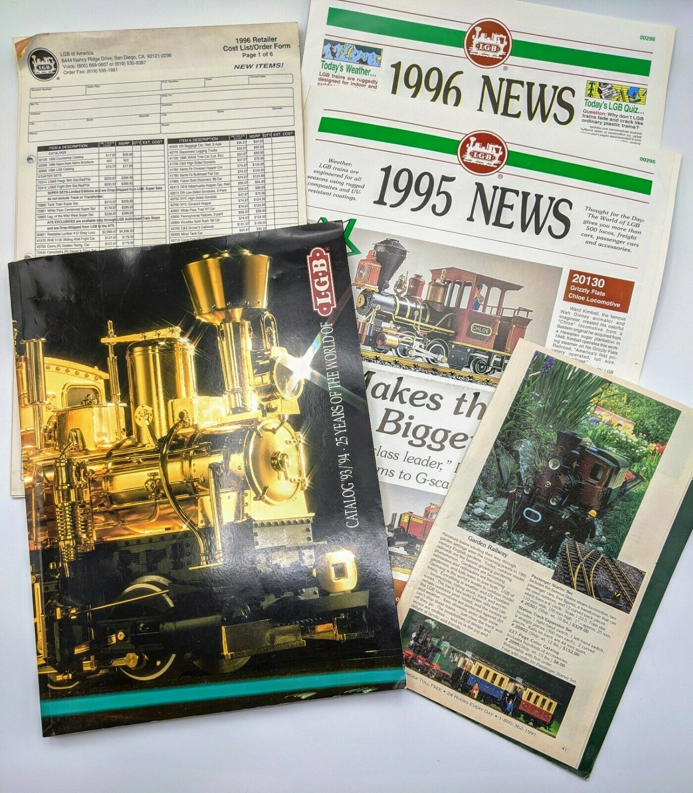 1993/94 Lgb Catalog  25 Years Of The World Of Lgb & 2 Newsletters, Order Forms
