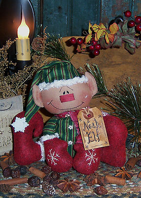 Primitive Raggedy Noah Elf Christmas Doll Paper Pattern #187