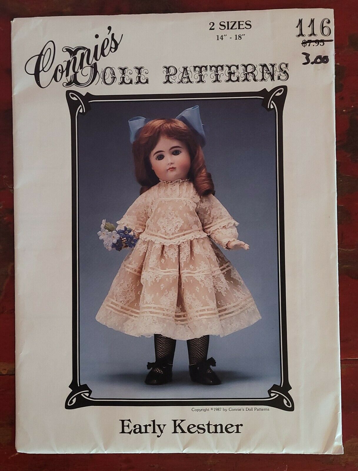 Connie's Doll Patterns 116 Early Kestner C. 1987  14" - 18" Uncut