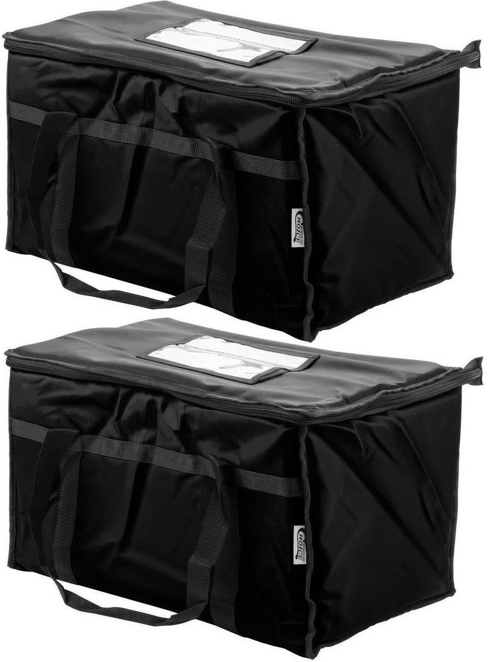 Two Insulated Black Catering Delivery Food Full Pan Carrier Hot Cold Cooler Bag