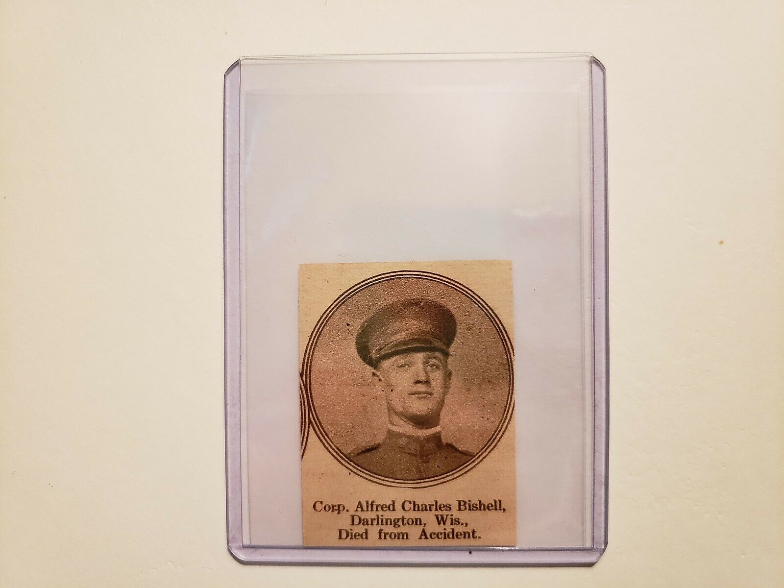 Corporal Alfred Charles Bishell Darlington Wisconsin 1918 World War 1 Ww1 Hero