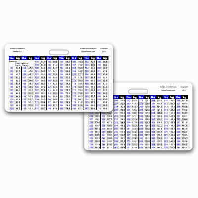 Weight Conversion Chart Adult Range Horz Badge Id Card Pocket Paramedic Nurse Rn