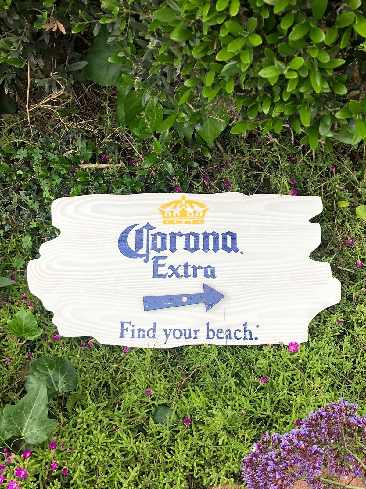 Corona Extra Find Your Beach Arrow Beer Bar Pub Wood Sign Mirror