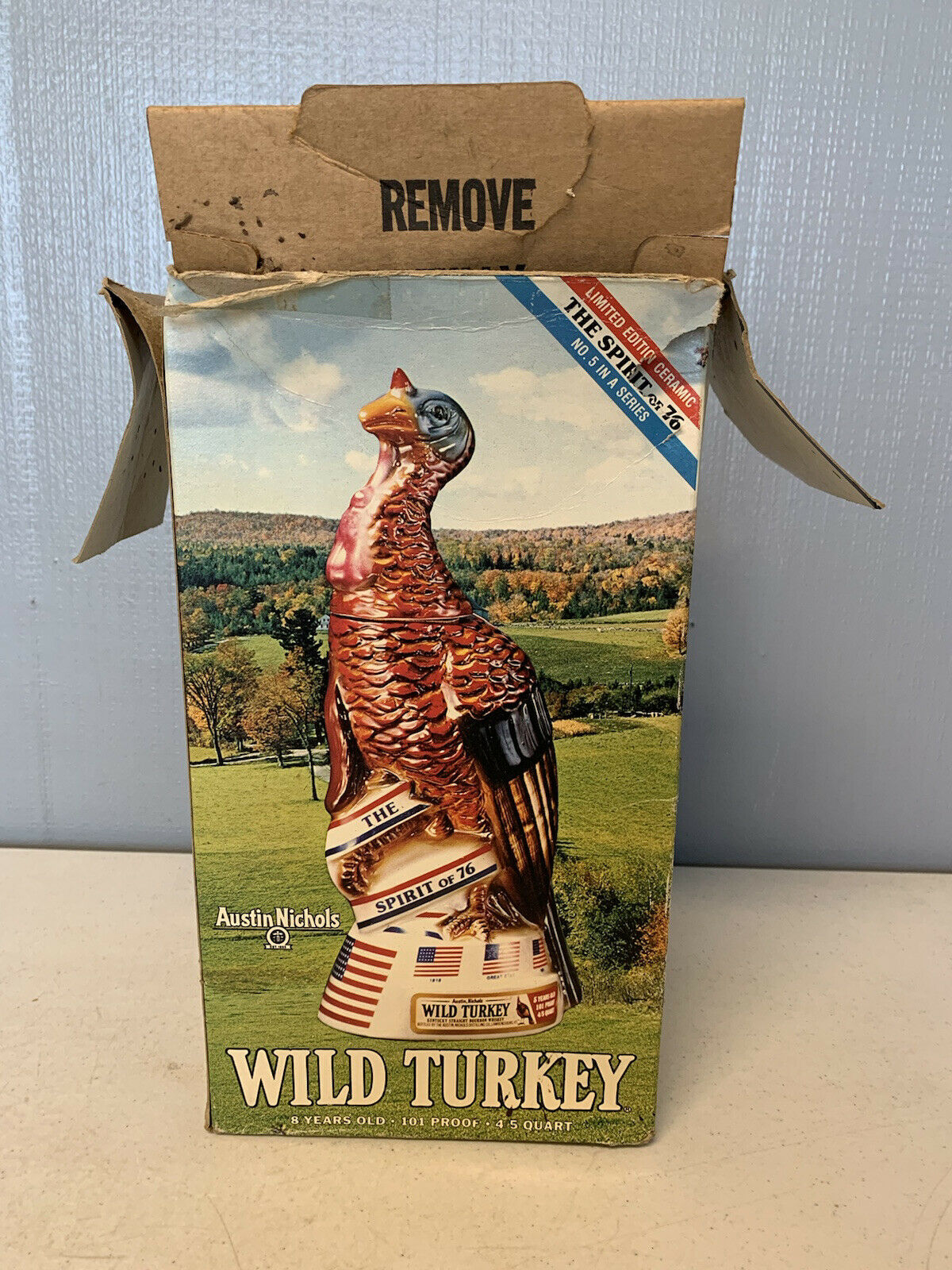 Austin Nichols Wild Turkey #5 Spirit Of '76 Limited Edition Decanter W/box 1976