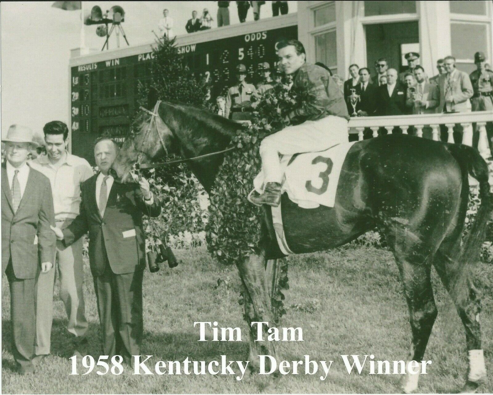 1958 - Tim Tam In The Kentucky Derby Winners Circle - 10" X 8"