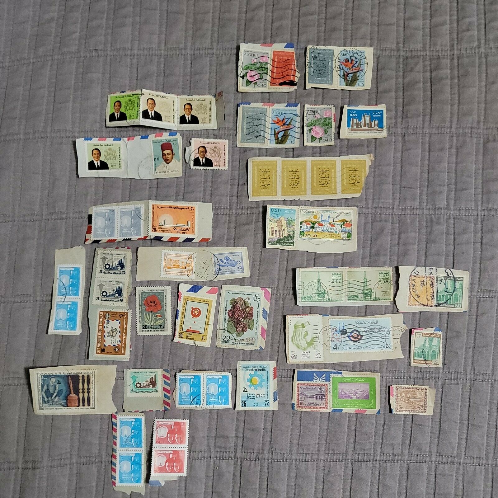 Vintage stamps lot from Syria Saudi Arabia Algeria Morocco USED