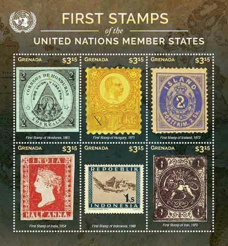 Grenada - 2015 - First Stamps U.n. Members Honduras - Sheet Of 6 - Mnh